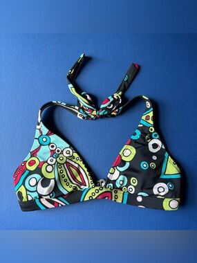 Roxy Halter Bikini Top Black Multicolor